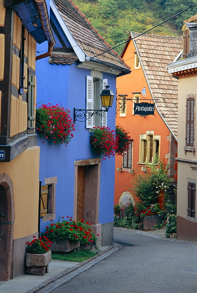 Traditional architecture of Neidermorschwir, Alsace, France 