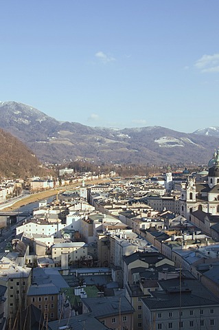 View of Salzburg from the Monchsberg, Salzburg, Austria