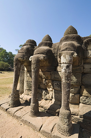 Elephant Terrace, Angkor Thom, Angkor, UNESCO World Heritage Site, Siem Reap, Cambodia, Indochina, Southeast Asia, Asia