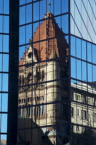 Trinity Church, Hancock Tower, Boston, Massachusetts, New England, United States of America, North America