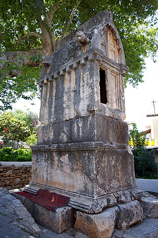 The Kings Tomb or Kral Mezari, a Lycian sarcophagus, Kas, Antalya Province, Anatolia, Turkey, Asia Minor, Eurasia