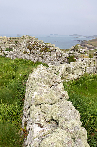 Stone walls, Samson, Isles of Scilly, United Kingdom, Europe