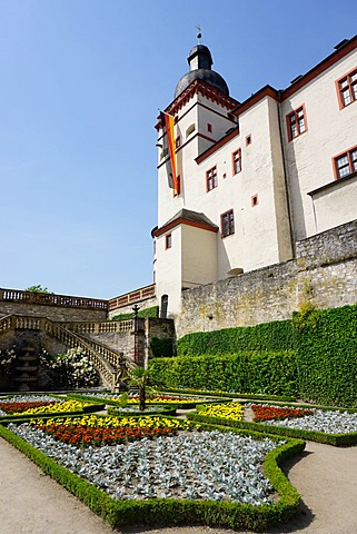 The Princes Garden, Marienberg Fortress, Wurzburg, Bavaria, Germany, Europe