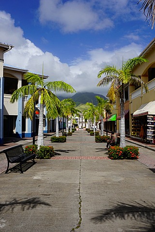 Shopping area for cruise ships, Basseterre, St. Kitts, St. Kitts and Nevis, Leeward Islands, West Indies, Caribbean, Central America 