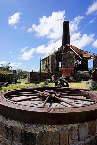 Derelict old sugar mill, Nevis, St. Kitts and Nevis, Leeward Islands, West Indies, Caribbean, Central America 