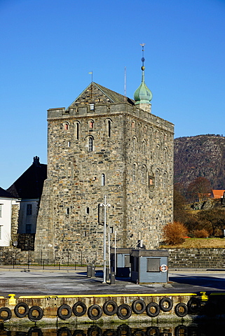 Rosenkrantztarnet Tower, Bryggen, UNESCO World Heritage Site, Bergen, Hordaland, Norway, Scandinavia, Europe