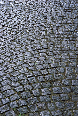 Cobblestones on street in Aeroskobing, island of Aero, Denmark, Scandinavia, Europe