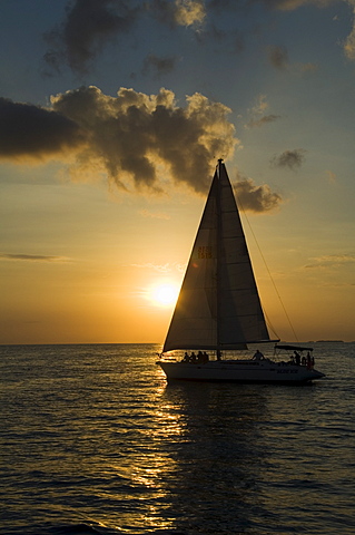 Sailboats at sunset, Key West, Florida, United States of America, North America