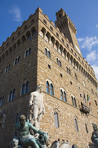 Statue of Neptune, on the Piazza della Signoria, Florence (Firenze), Tuscany, Italy, Europe