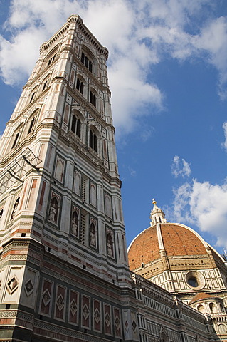 Duomo (Cathedral) and Campanile di Giotto, Florence (Firenze), UNESCO World Heritage Site, Tuscany, Italy, Europe