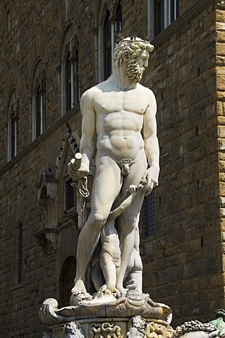 Statue of Neptune, on the Piazza della Signoria, Florence (Firenze), Tuscany, Italy, Europe