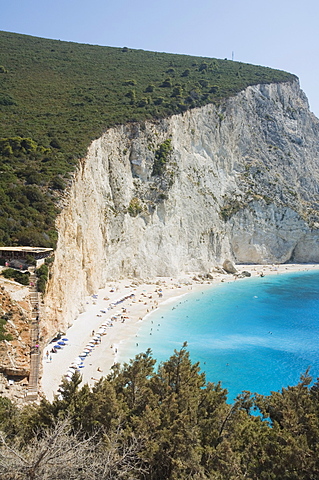 Porto Katsiki beach, west coast of Lefkada (Lefkas), Ionian Islands, Greek Islands, Greece, Europe