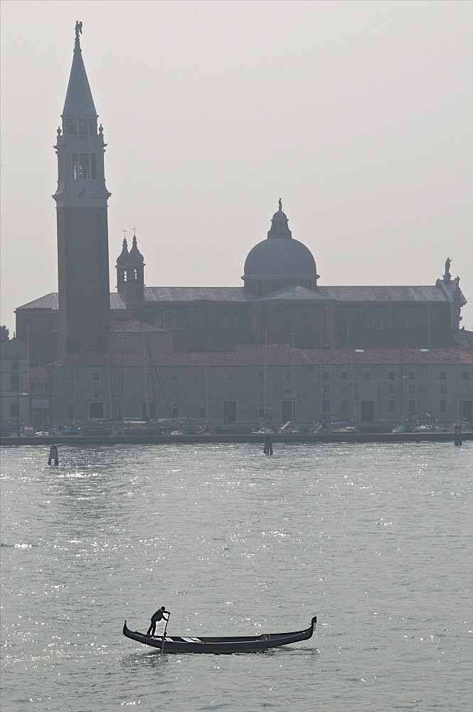 San Giorgio Maggiore Church from San Marco, in the evening, UNESCO World Heritage Site, Venice, Veneto, Italy, Europe 