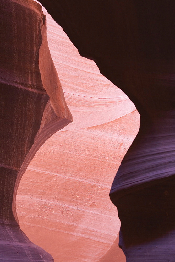 Eroded curves in sandstone, Upper Antelope Canyon, near Page, Arizona, United States of America, North America