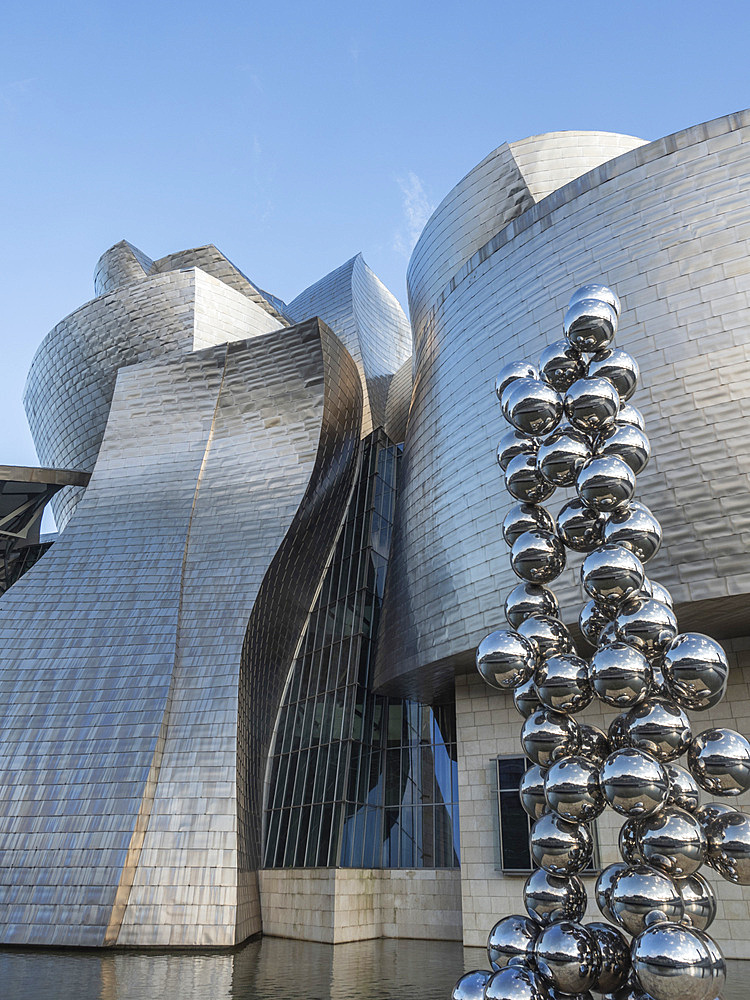 Tall Tree and the Eye, a sculpture by Anish Kapoor, outside the Guggenheim Museum, Bilbao, Basque Country, Spain, Europe