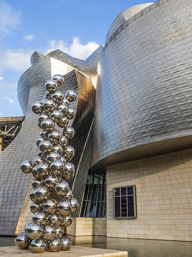 Tall Tree and the Eye, a sculpture by Anish Kapoor, outside the Guggenheim Museum, Bilbao, Basque Country, Spain, Europe