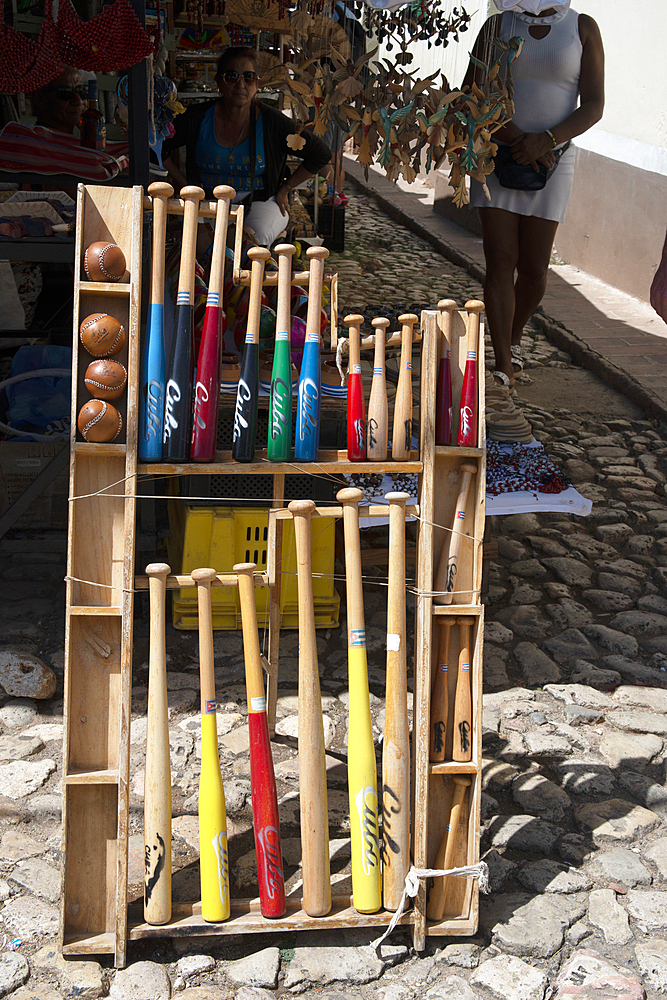 Baseball bat souvenirs, Trinidad, Sancti Spiritus province, Cuba, West Indies, Caribbean, Central America