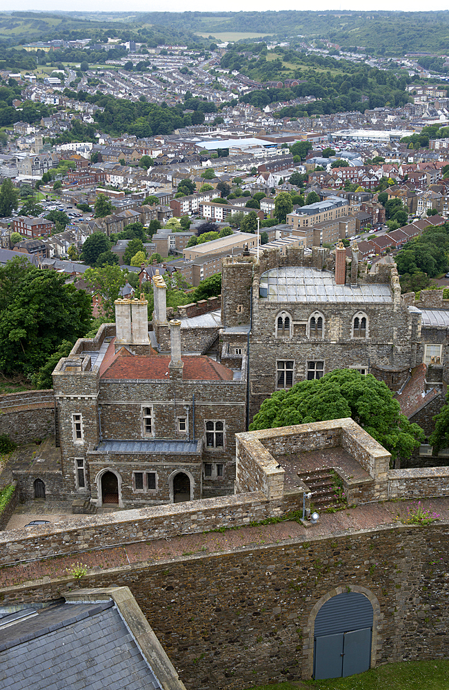 View from Dover Castle, Dover, Kent, England, United Kingdom, Europe