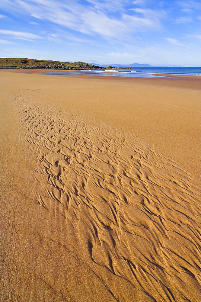 Patterns in the sand at Redpoint sandy beach, Wester Ross, Scotland, United Kingdom, Europe