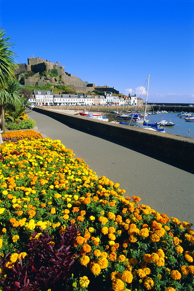 Mont Orgueil Castle, Gorey Harbour, Jersey, Channel Islands