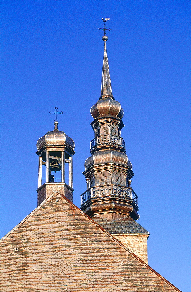 France, Alps, Haute-Savoie, Combloux In Winter, Tha Church Bell Tower