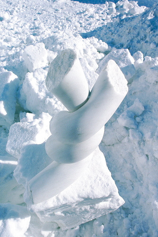 France, Alps, Savoie, Valloire In Winter, The Snow & Ice Sculptures International Contest