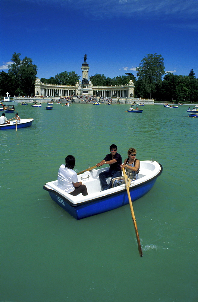 Spain, Madrid, Retiro Park & Lake On Saturday