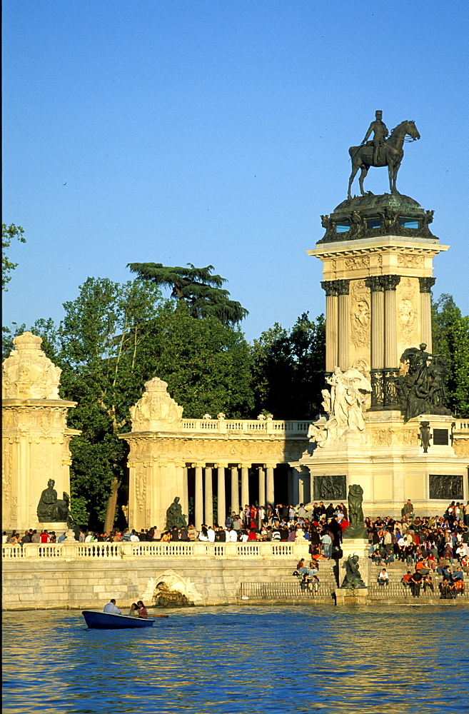 Spain, Madrid, Retiro Park & Lake On Saturday