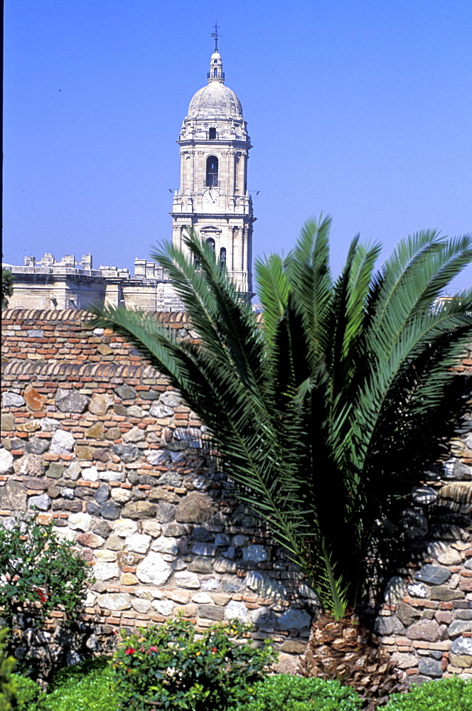 Spain, Andaloucia, Costa-Del-Sol, Malaga, View From The Alcazaba (Ancient Moorish Fortress)