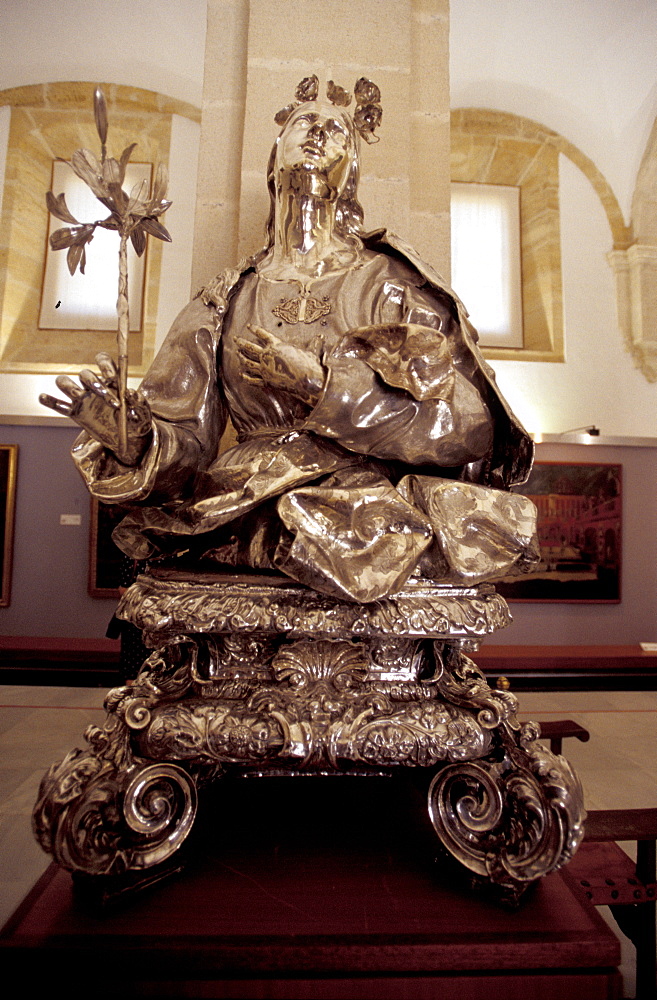 Spain, Andaloucia, Sevilla, Cathedrale, Treasury, Baroque Silver Statue Of The Virgin