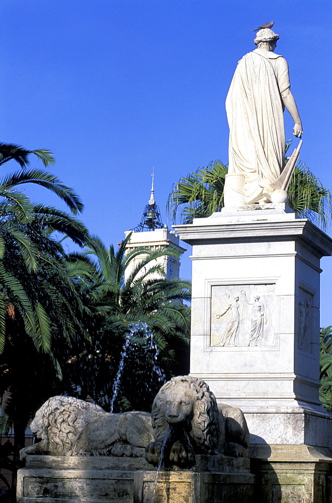 France, Corsica Island, Corse-Du-Sud, Ajaccio, Monument And Fountain To Napoleon