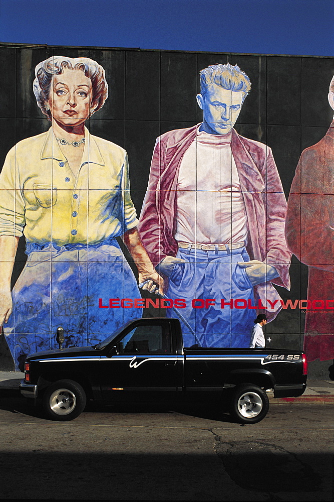 Usa, Los Angeles, Hollywood, Legend Of Hollywood Mural By Eloy Torres (Demolished In 1993 Earthquake)