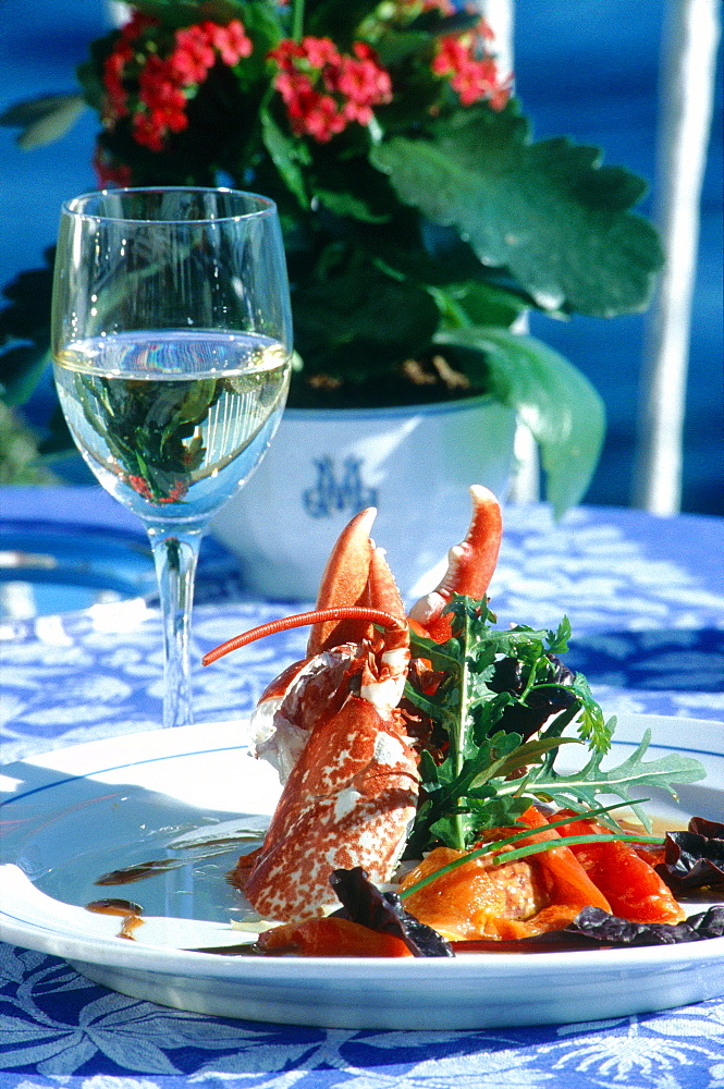 France, Provence Cote D'azur, Alpes Maritimes (06), Beaulieu, Gastronomy, Lobster Dish On Restaurant Table