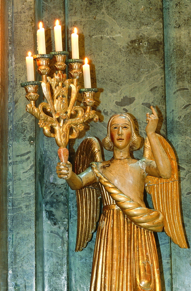 France, Provence Cote D'azur, Alpes Maritimes (06), Menton Saint Michel Church, Baeoque Angel Candlelights