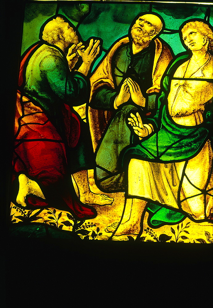 France, Pays De La Loire, Loire Atlantique (44), Nantes, Medieval Stained Glass Window In The Cathedral