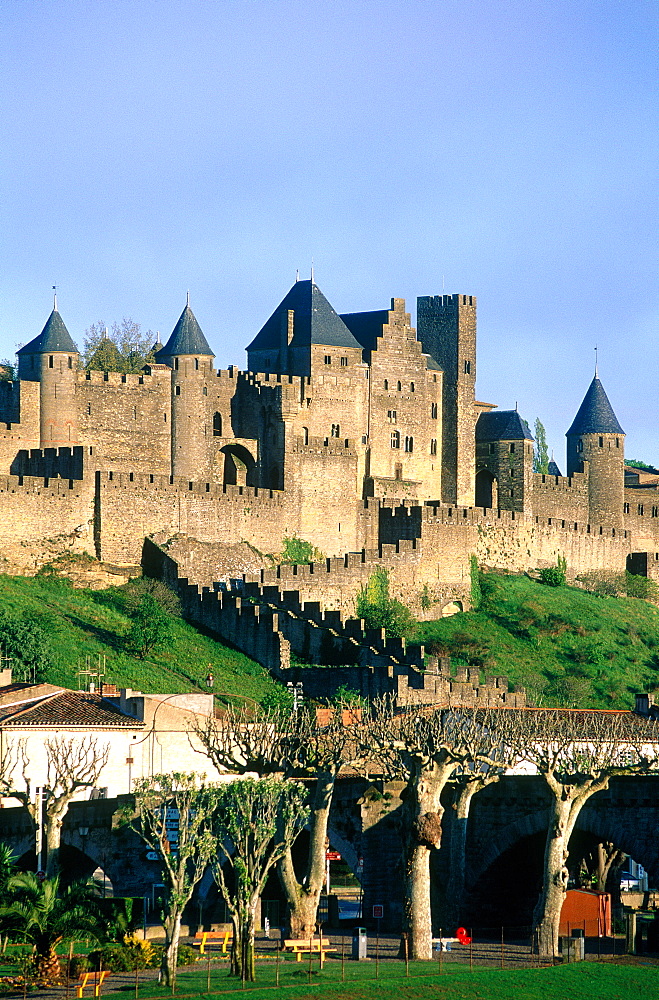 France, Rousillon, Aude (11), Carcassonne, The Ramparts In Winter