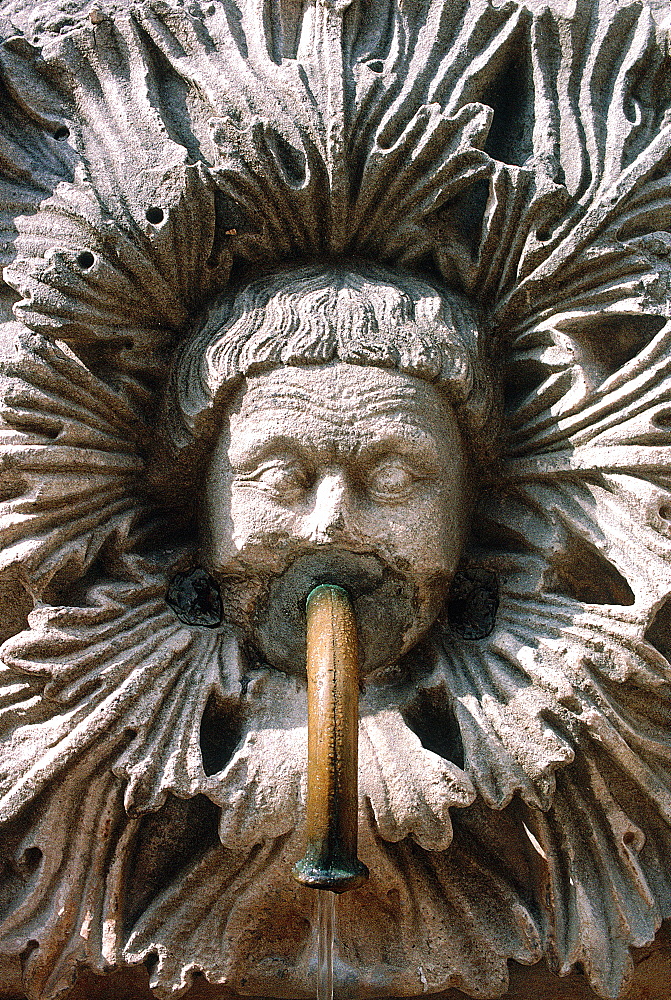 Croatia, Dalmatia, Dalmatian Coast, Fortified City Of Dubrovnik, Large Onofrios Fountain (15th Cent) Copper Tap And Stone Figure