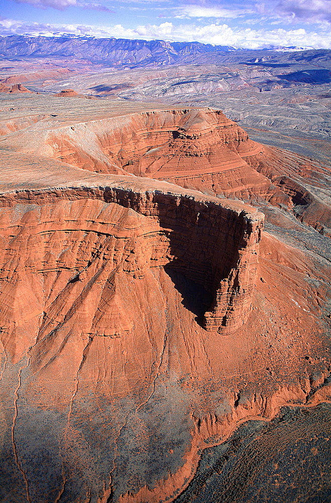 Usa, South West, Wyoming, Big Horn Mountains, Aerial Of Devil's Peak