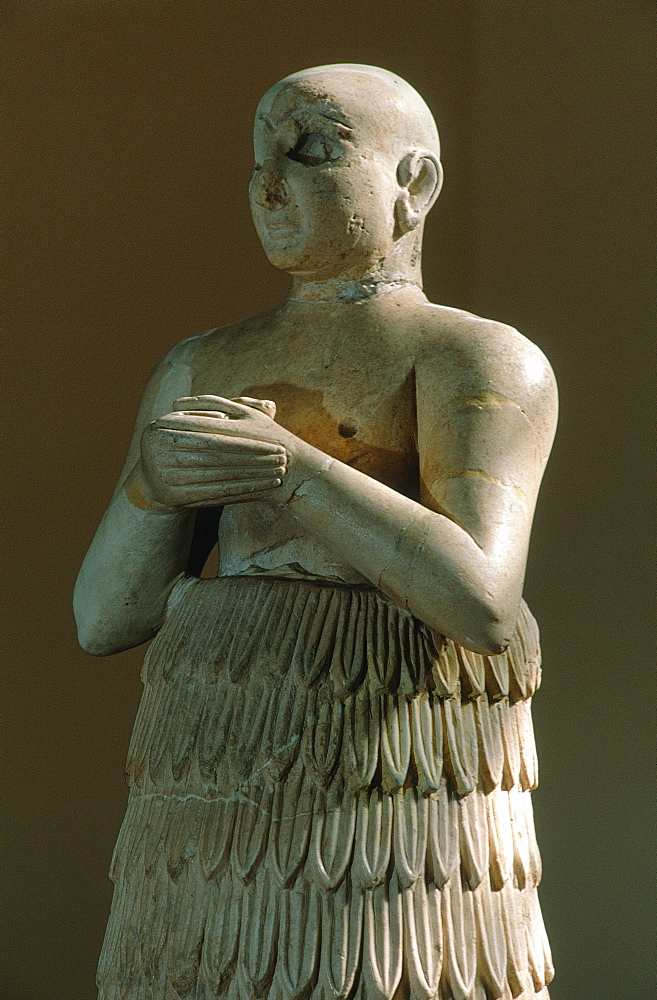 Syria, Aleppo, Archeological Museum, Closeup Of A Very Valuable Mesopotamian Statue