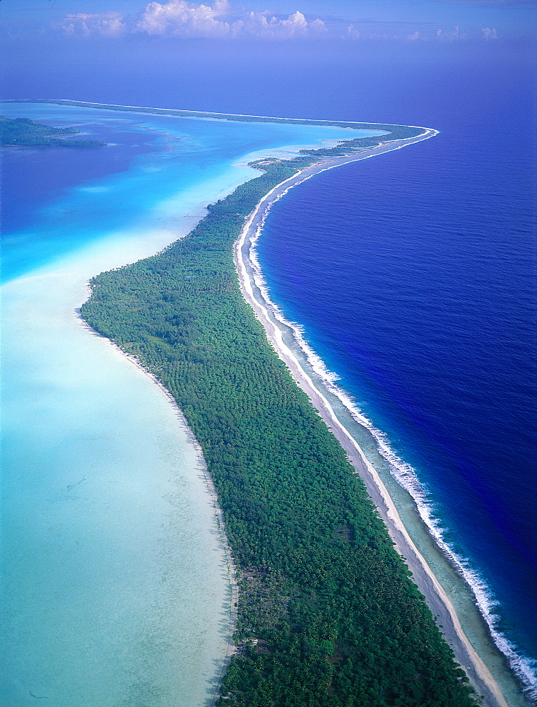 French Polynesia, Tuamotu Archipelago, Atoll Of Rangiroa, Aerial