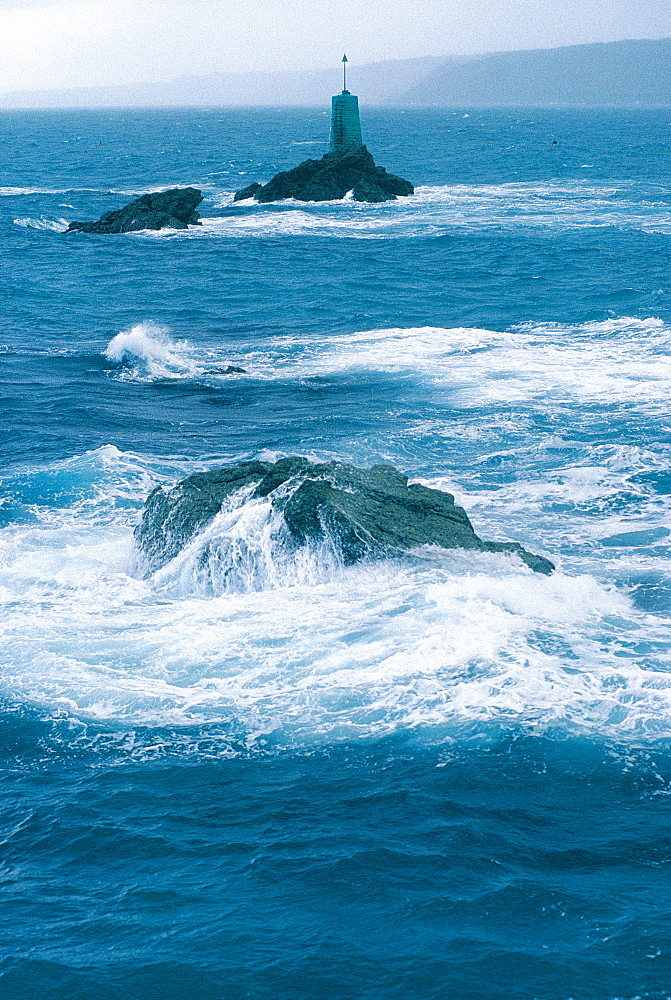 France, Normandy, Manche (50), The Sea And Rocks Pointe De La Hague (Vauverville), Large Waves