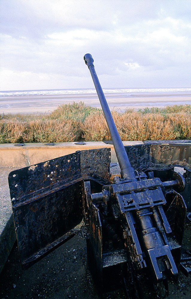 France, Normandy, Manche (50), Saintemariedumont, Utah Beach Was The Most Important Dday Us Landing, Remnants Of A German Antiaircraft Gun