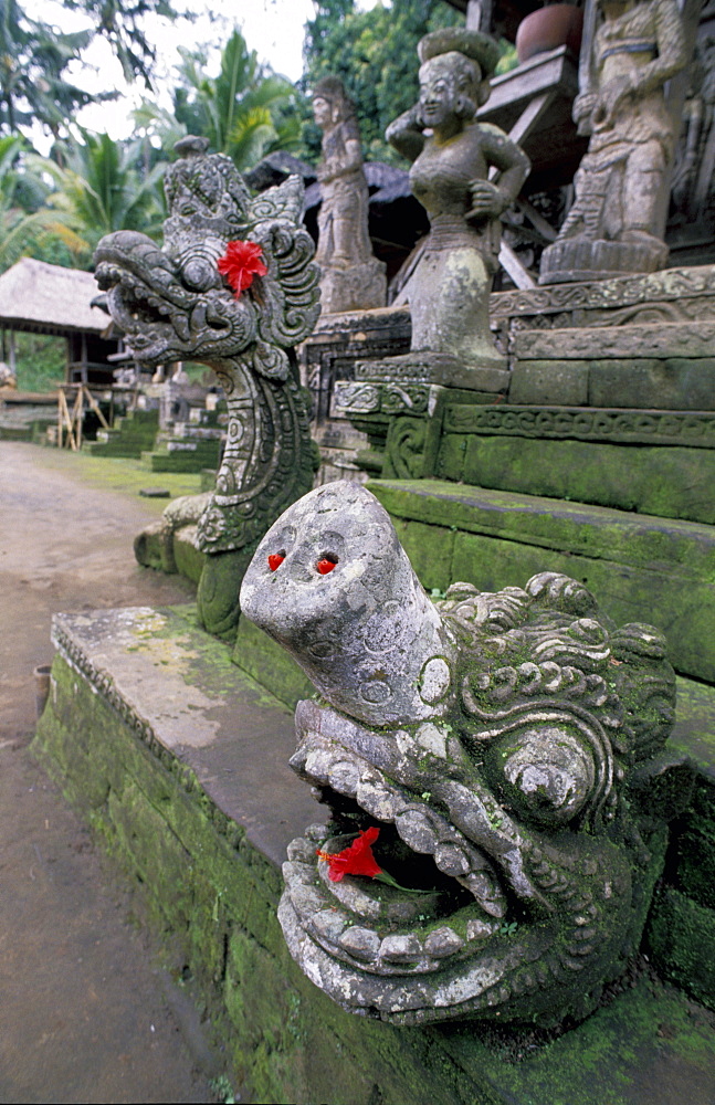 Indonesia, Bali Island, Grotesque Figure Of A Devil At A Temple Entrance