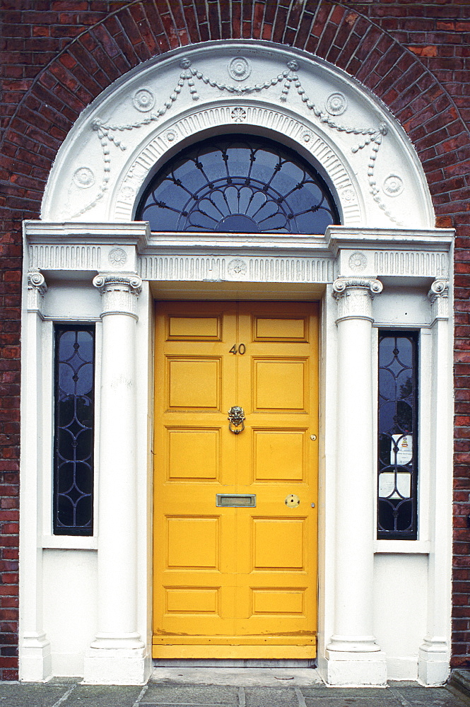 Ireland, Dublin, Georgian Doorway, Yellow.(C) S Grandadam