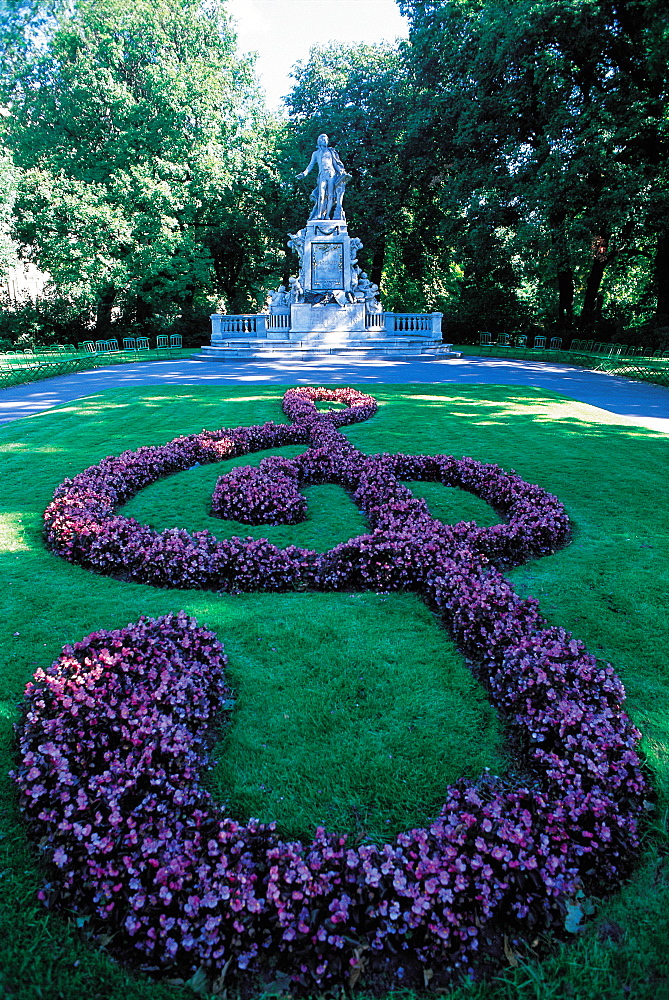 Monument To Mozart In Park, Vienna, Austria