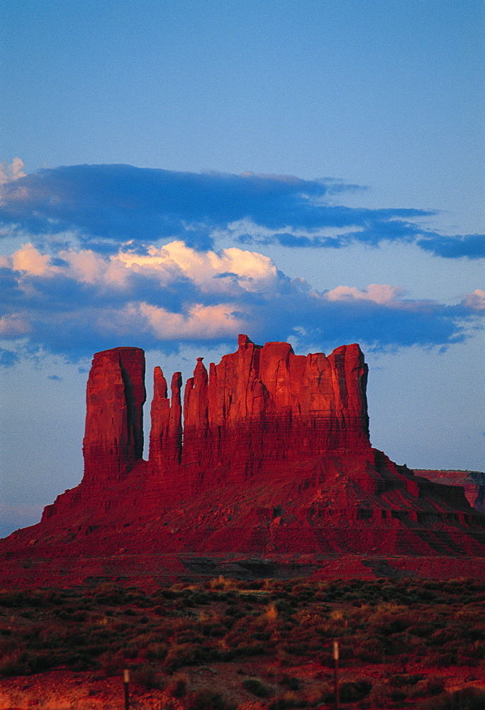 A Mesa At Dusk, Monument Valley, Utah, Usa