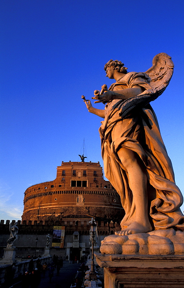 Italy, Rome, Ponte San'angelo, Angel Statues By Bernini