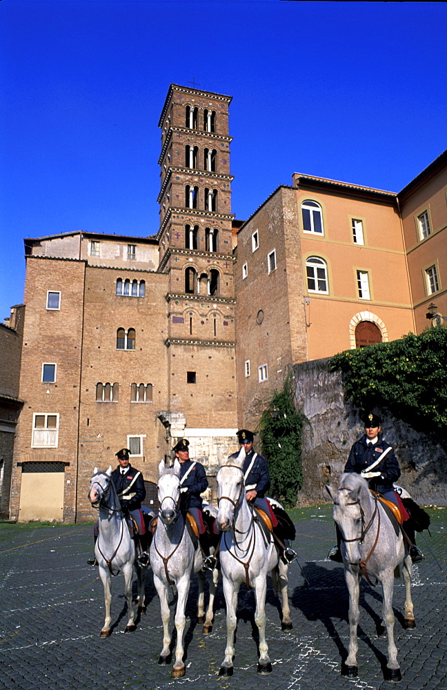 Italy, Rome, Mounted Policemen