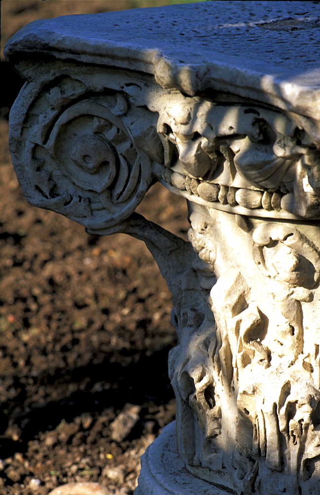 Italy, Rome, Forum Roman Ruins, Close Up Of A Corinthian Column Capital