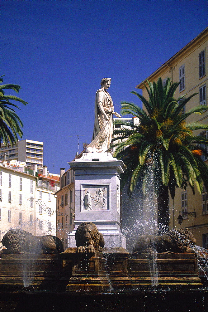 France, Corsica, Ajaccio, Monument To Napoleon Dressed In Roman Emperor